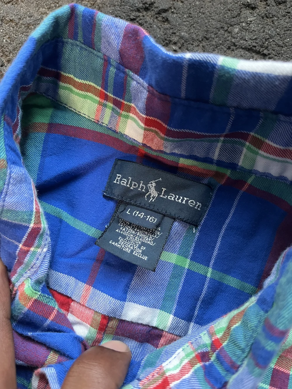 Ralph Lauren Blue Multi-Color Plaid Button-Down Shirt